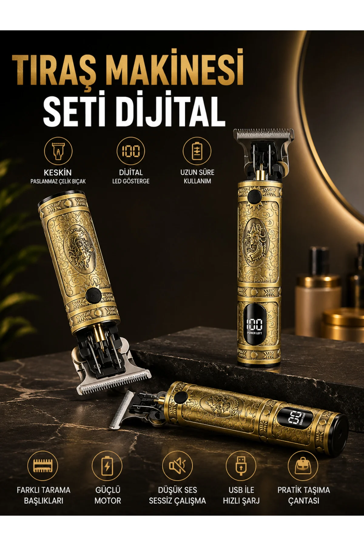 RD 378 Çizik Tıraş Makinesi Seti Dijital