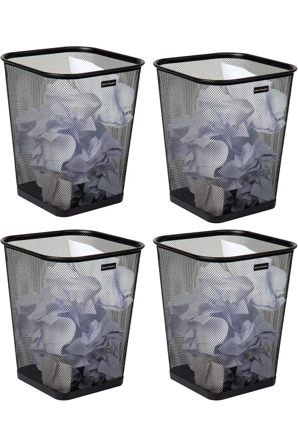 Reader Mesh Çöp Kovası, Atık Kağıt Sepeti, Kare, Ofis, Metal Örgü