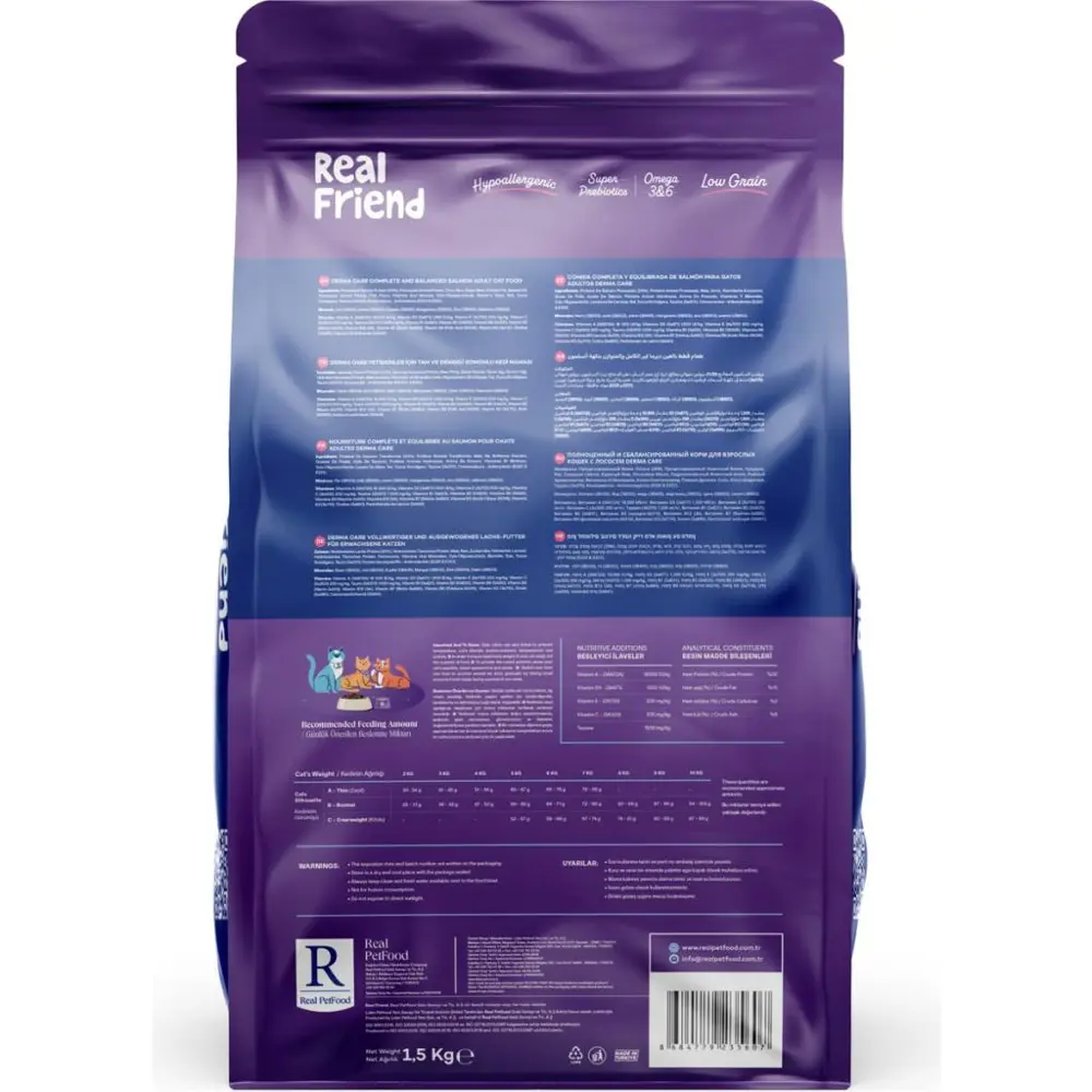 Real Friend Derma Care Hypoallergenic Salmon 32/15 Kedi Maması 1,