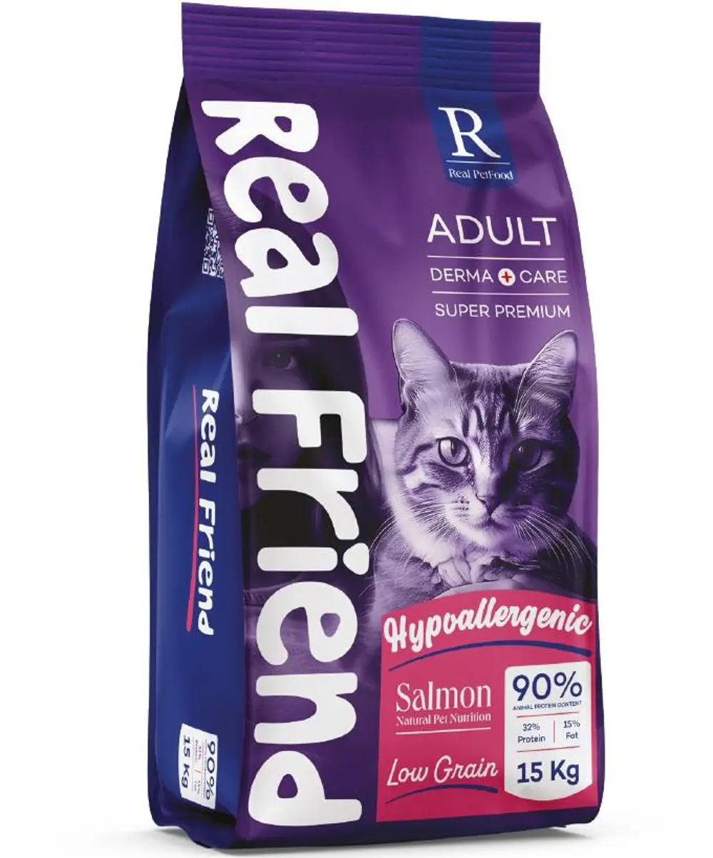 Real Friend Derma Care Hypoallergenic Salmon 32/15 Kedi Maması 15 Real Friend Derma Care Hypoallergenic Salmon 32/15 Kedi Maması 15