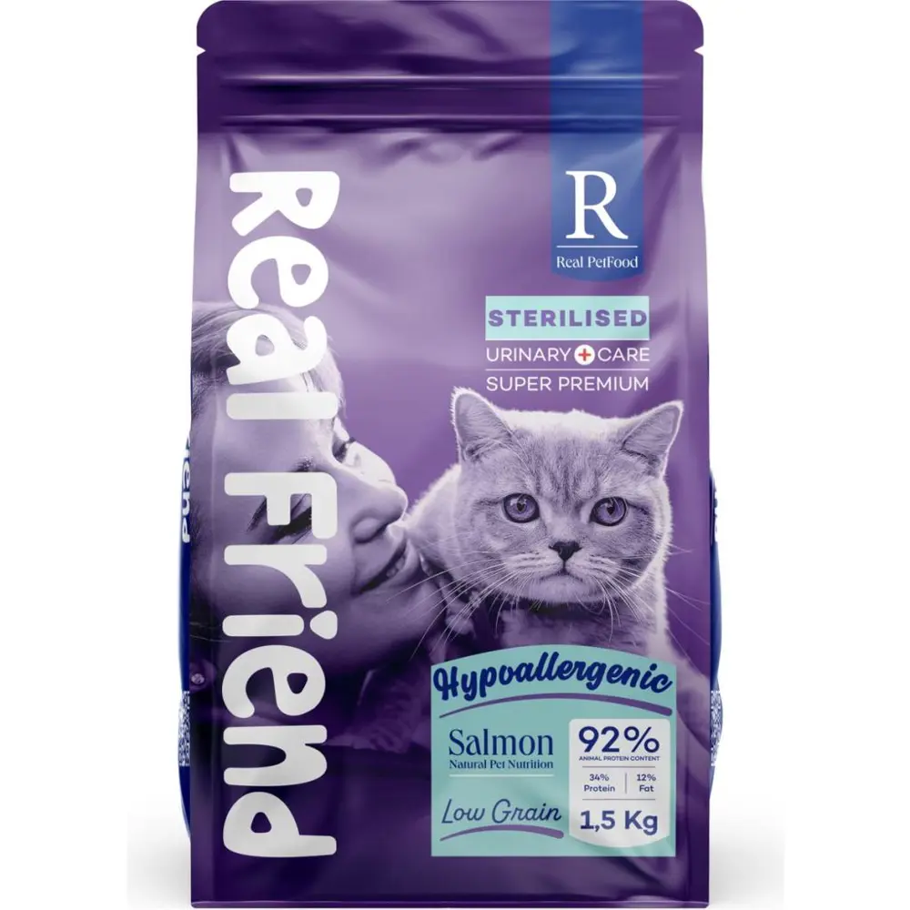 Real Friend Digest Care Hypoallergenic Sterilised Salmon 34/12 Ke