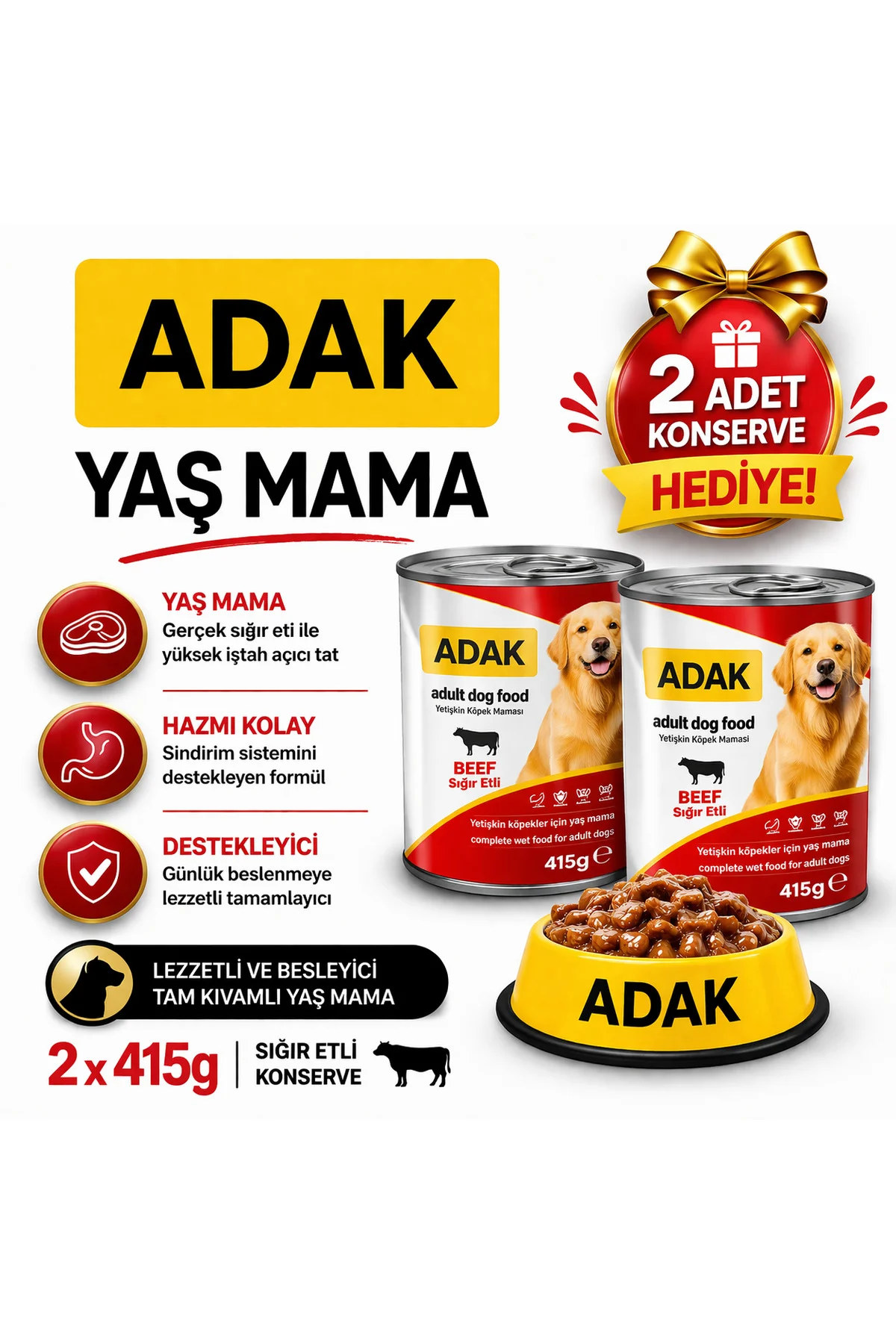 Realist Kuzu Etli Pirinçli Yetişkin Köpek Maması 15 KG + 2 Adet A
