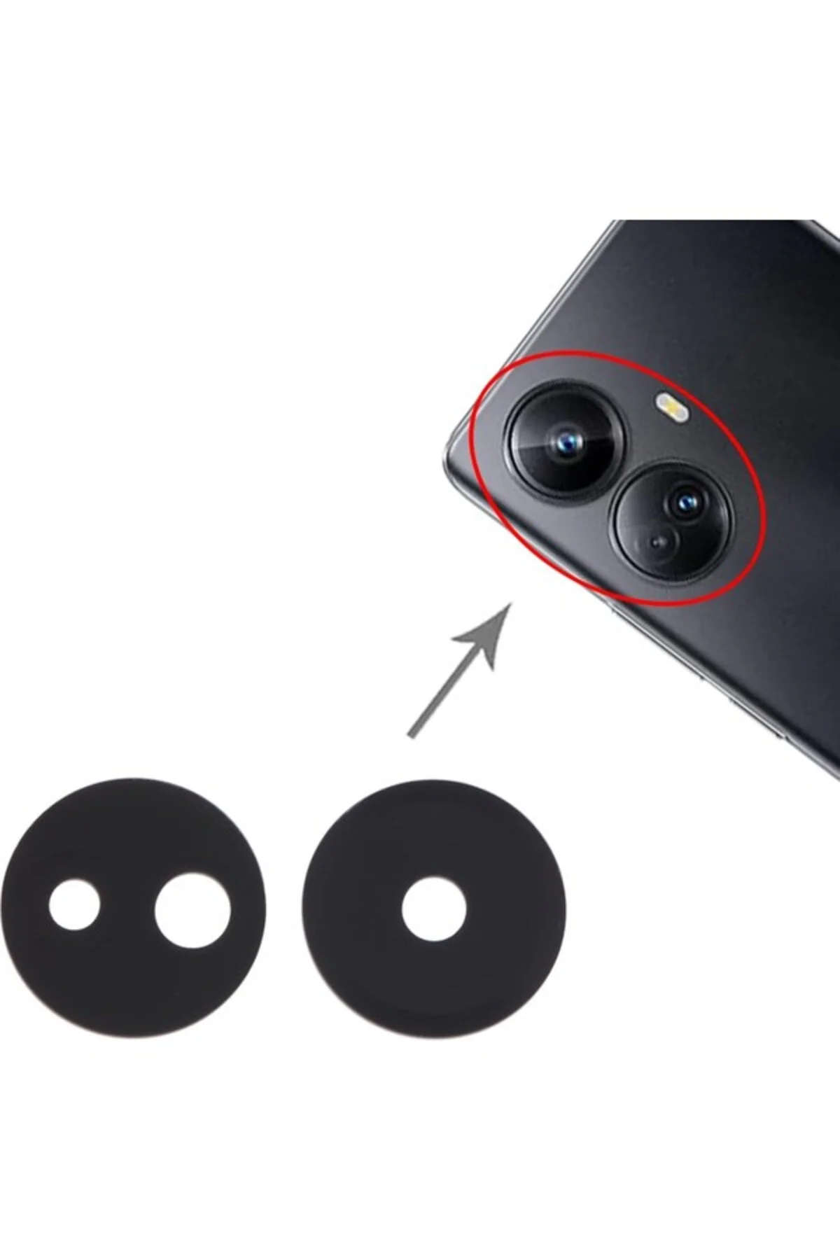Realme 10 Pro+ Plus Uyumlu Kamera Lensi Cam RMX3687, RMX3686