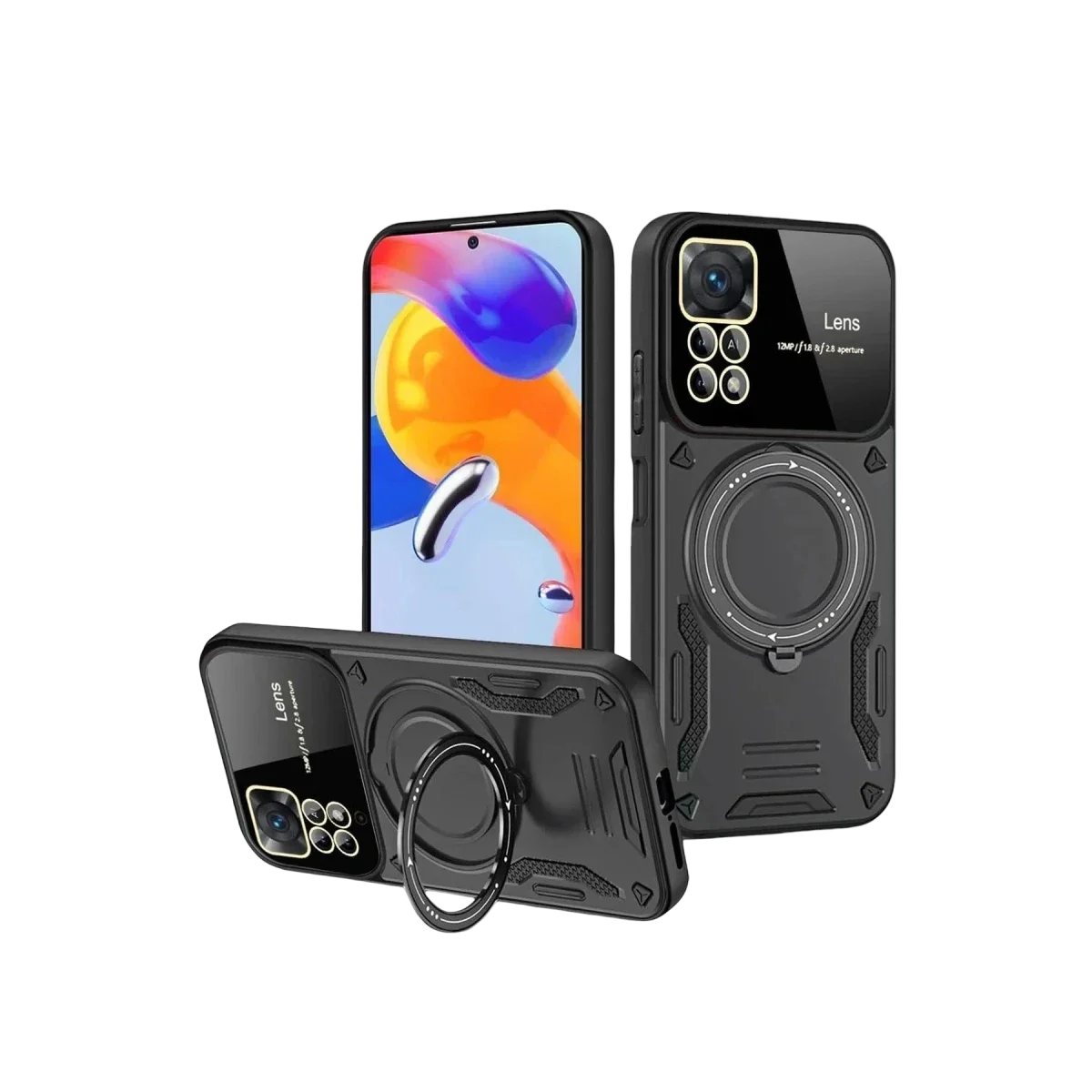 Realme 11 Pro Plus Joy Lens Standlı Kapak - Siyah Realme 11 Pro Plus Joy Lens Standlı Kapak - Siyah