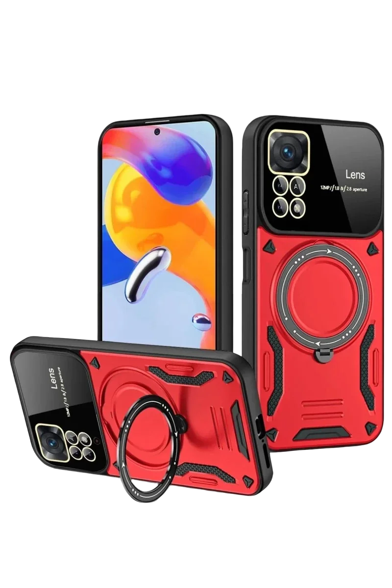 Realme 11 Pro Plus Joy Lens Standlı Kapak - Kırmızı