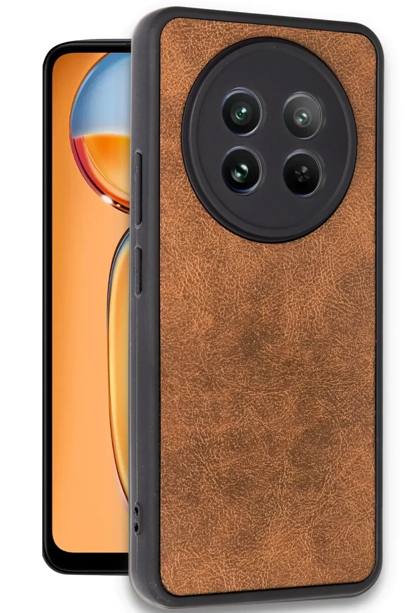 Realme 12 5G Kılıf Aras Deri Kapak - Taba Realme 12 5G Kılıf Aras Deri Kapak - Taba