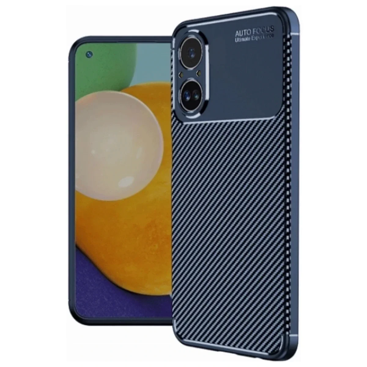 Realme 12 Lite Kılıf Auto Focus Karbon Kapak - Lacivert Realme 12 Lite Kılıf Auto Focus Karbon Kapak - Lacivert