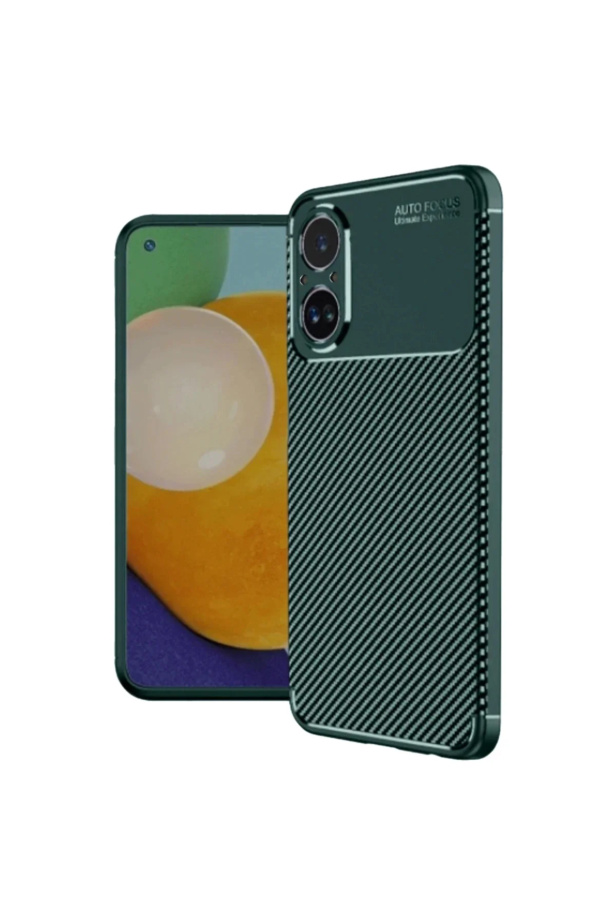 Realme 12 Lite Kılıf Auto Focus Karbon Kapak - Koyu Yeşil Realme 12 Lite Kılıf Auto Focus Karbon Kapak - Koyu Yeşil