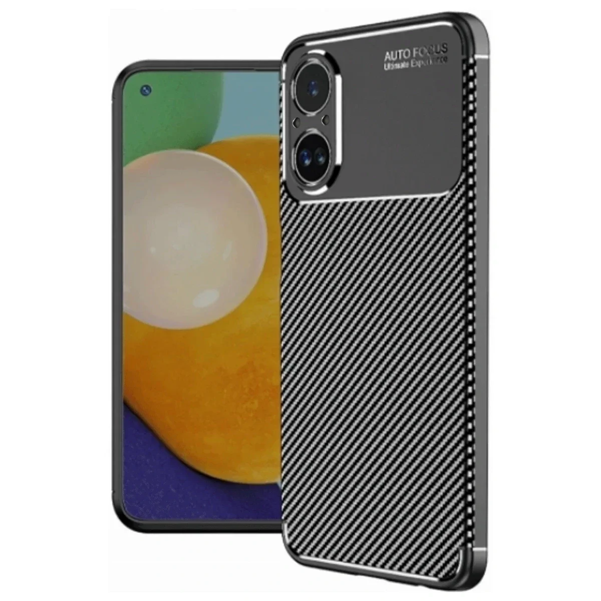 Realme 12 Lite Kılıf Auto Focus Karbon Kapak - Siyah Realme 12 Lite Kılıf Auto Focus Karbon Kapak - Siyah