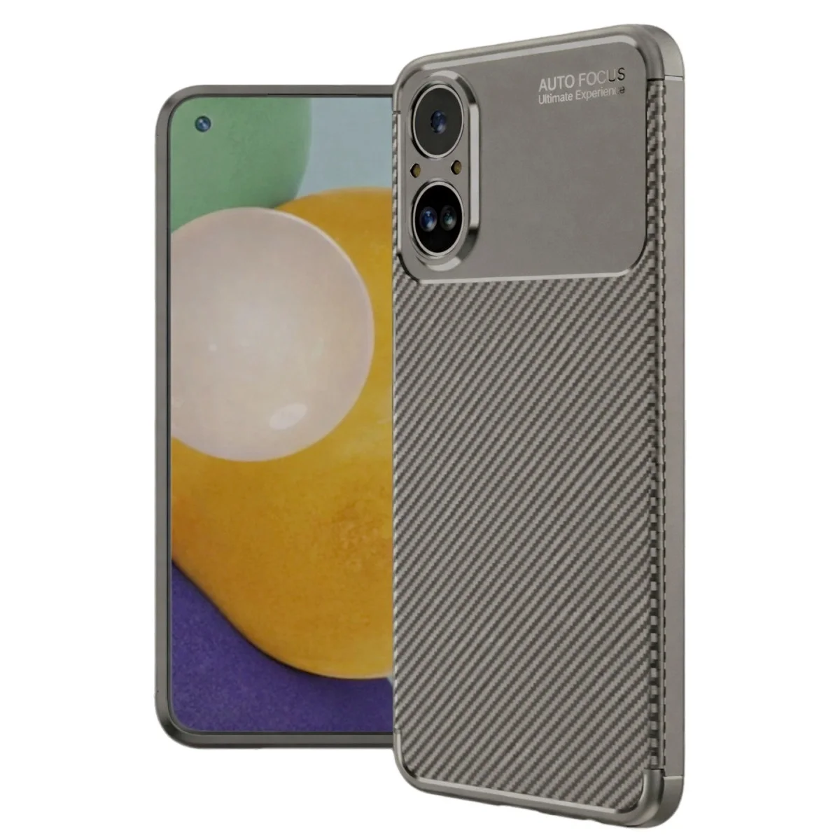 Realme 12 Lite Kılıf Auto Focus Karbon Kapak - Gri Realme 12 Lite Kılıf Auto Focus Karbon Kapak - Gri