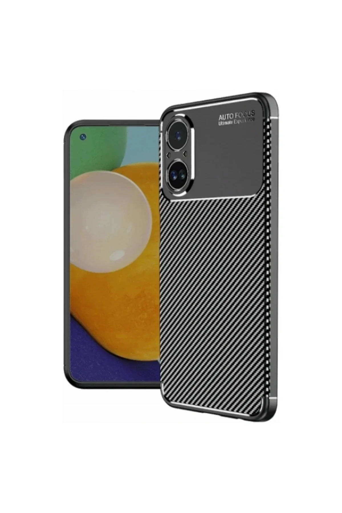 Realme 12 Lite Kılıf Auto Focus Karbon Kapak - Siyah Realme 12 Lite Kılıf Auto Focus Karbon Kapak - Siyah