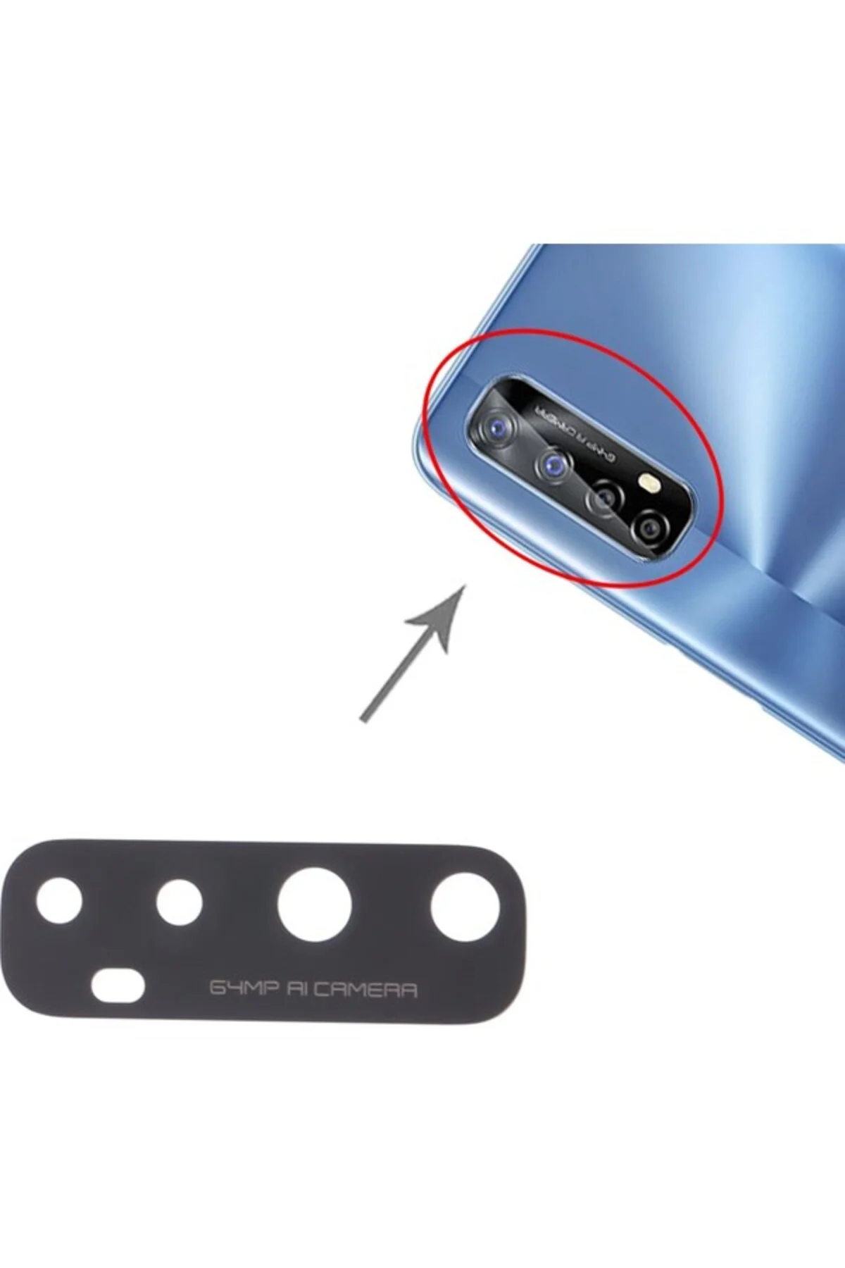 Realme 7 4g Uyumlu Kamera Lensi Cam RMX2151, RMX2163, RMX2155