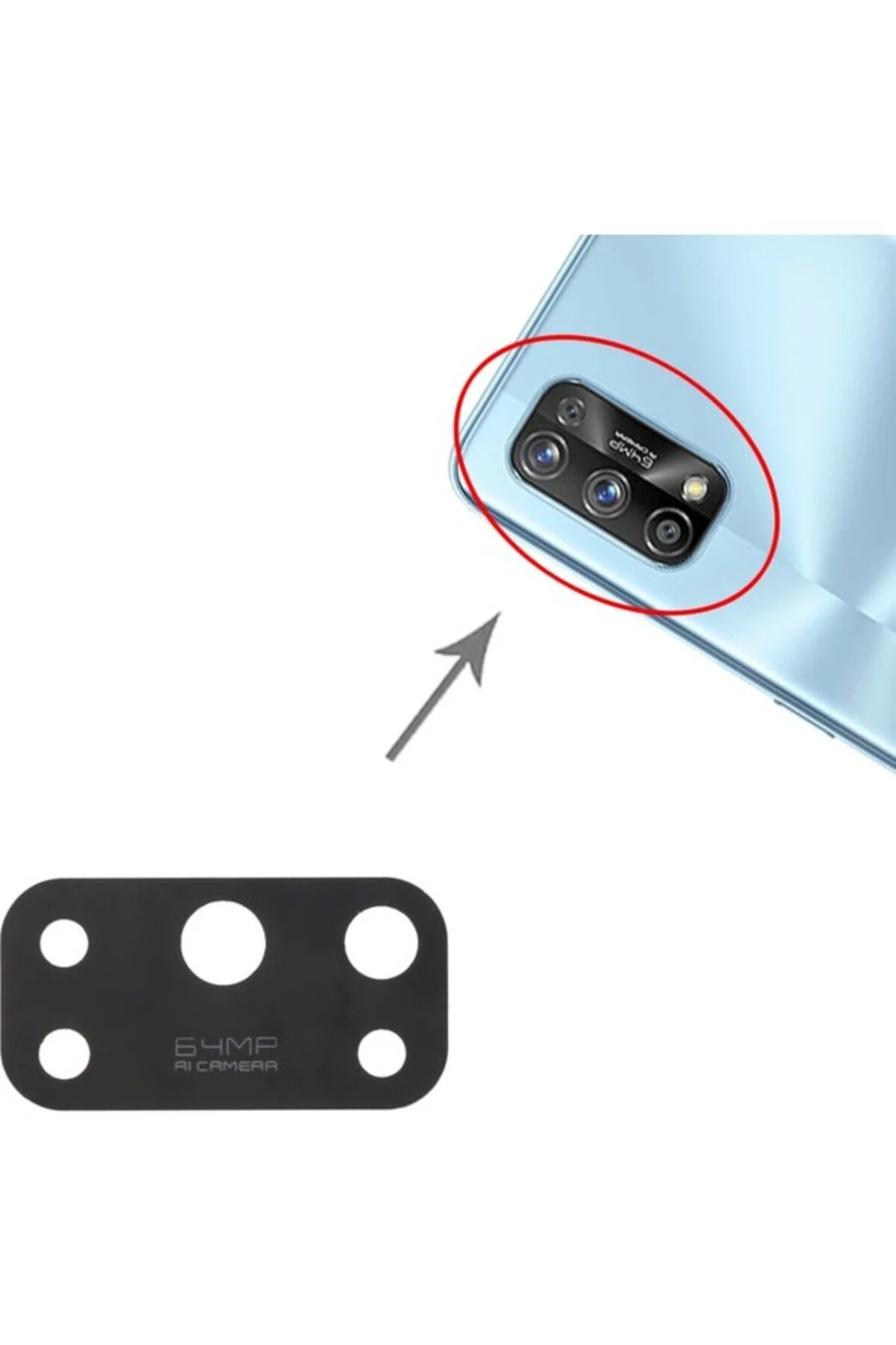 Realme 7 Pro Uyumlu Kamera Lensi Cam RMX2170