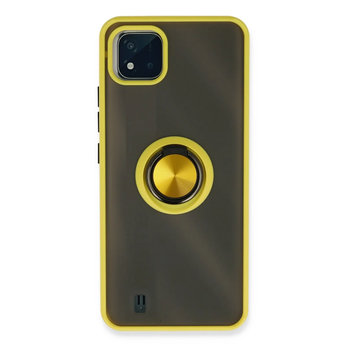 Realme C11 2021 Kılıf Montreal Yüzüklü Silikon Kapak - Sarı Realme C11 2021 Kılıf Montreal Yüzüklü Silikon Kapak - Sarı