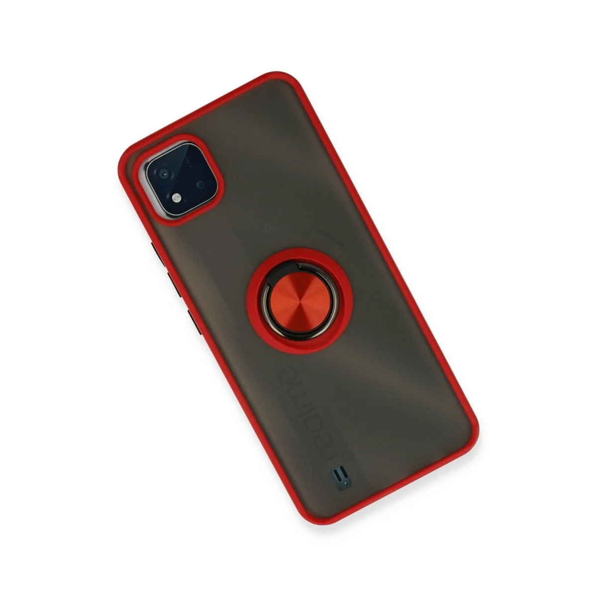 Realme C11 2021 Kılıf Montreal Yüzüklü Silikon Kapak - Kırmızı Realme C11 2021 Kılıf Montreal Yüzüklü Silikon Kapak - Kırmızı