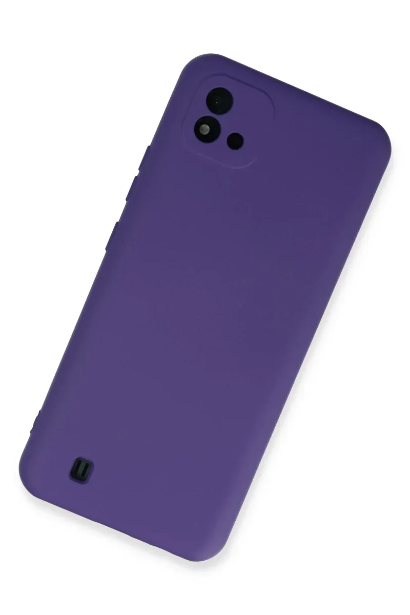 Realme C11 2021 Kılıf Nano içi Kadife Silikon - Mor Realme C11 2021 Kılıf Nano içi Kadife Silikon - Mor
