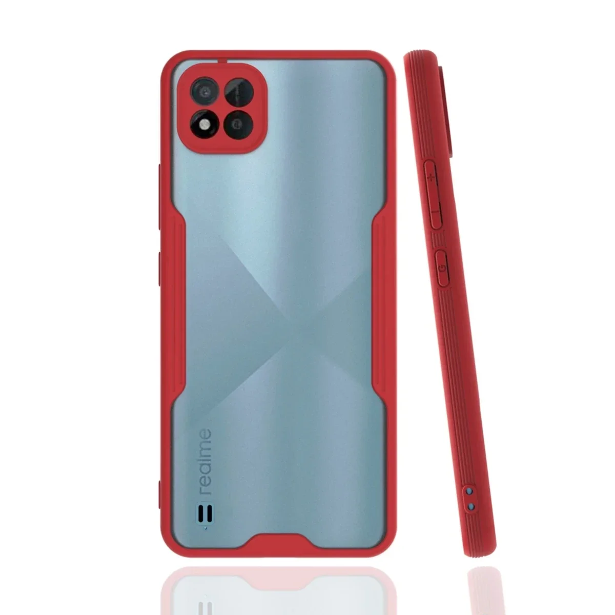 Realme C11 2021 Kılıf Platin Silikon - Kırmızı Realme C11 2021 Kılıf Platin Silikon - Kırmızı