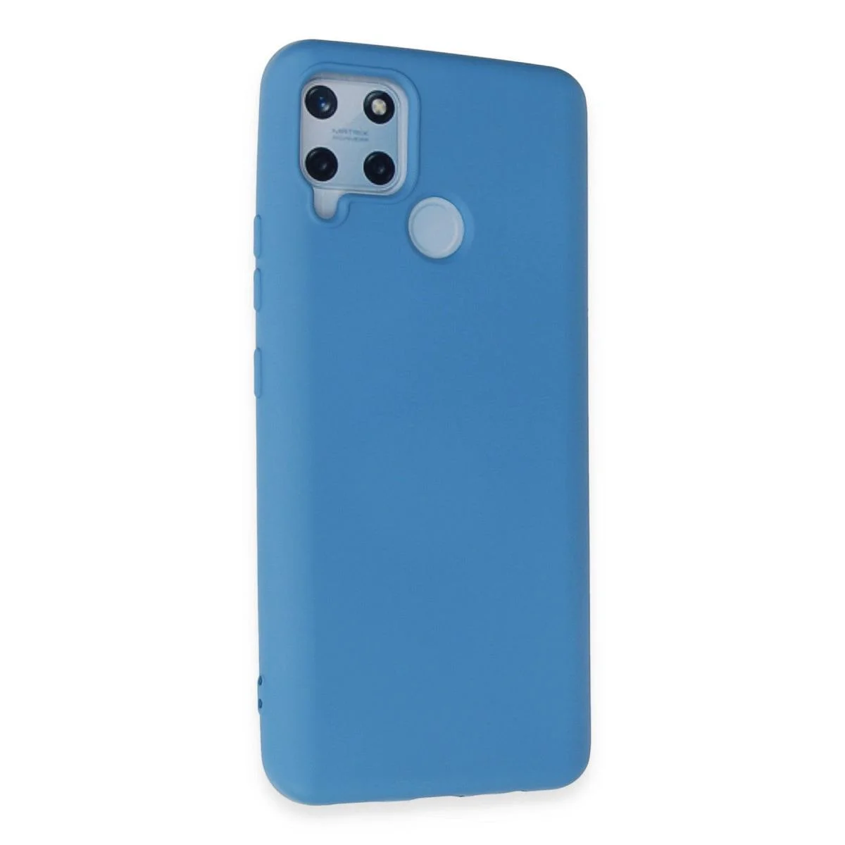 Realme C15 ile Uyumlu Nano İçi Kadife Silikon Kılıf - Mavi