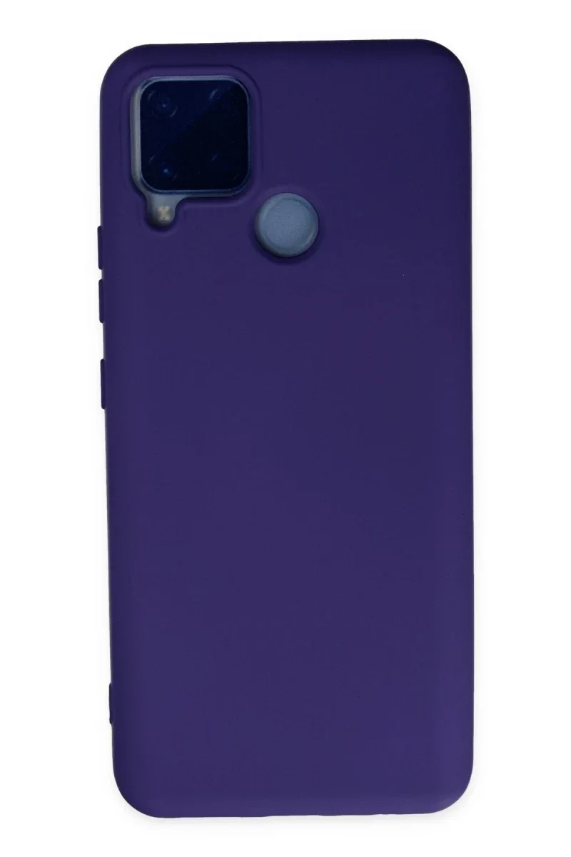 Realme C15 Kılıf Nano içi Kadife Silikon - Mor