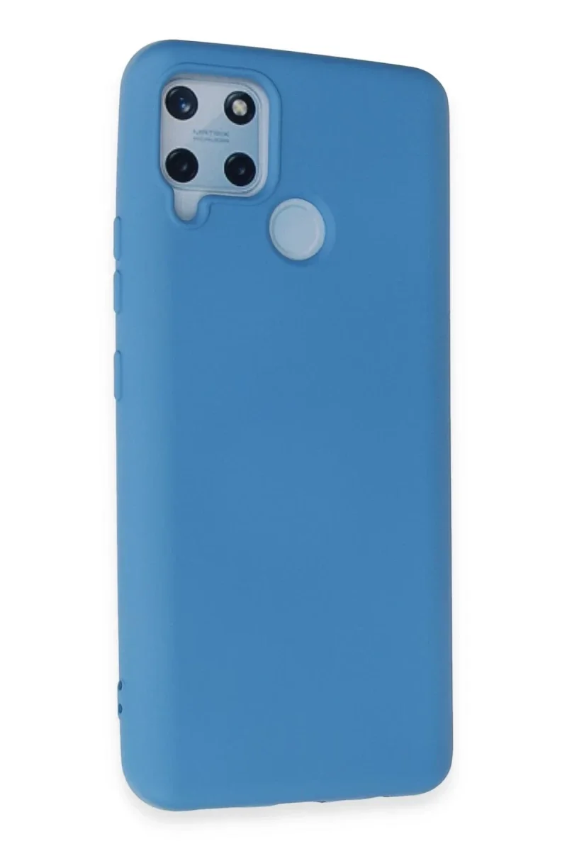 Realme C15 Kılıf Nano içi Kadife Silikon - Mavi
