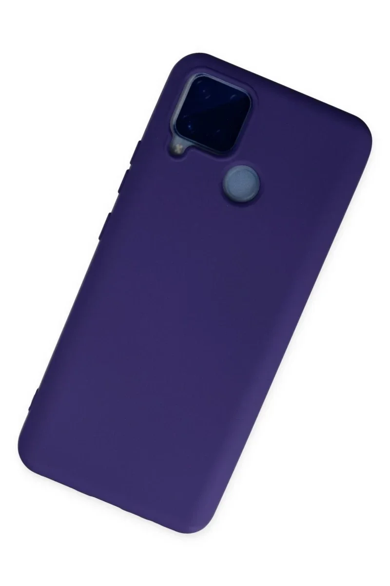 Realme C15 Kılıf Nano içi Kadife Silikon - Mor