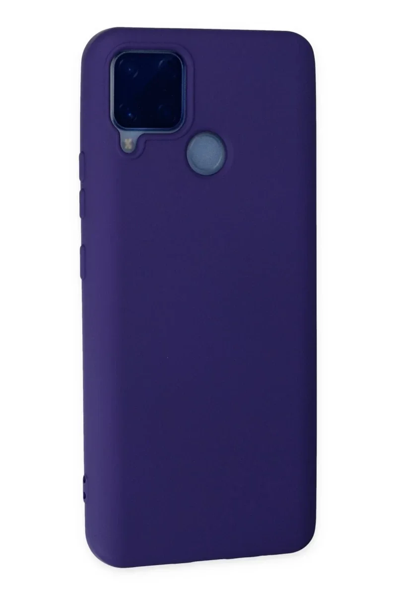 Realme C15 Kılıf Nano içi Kadife Silikon - Mor