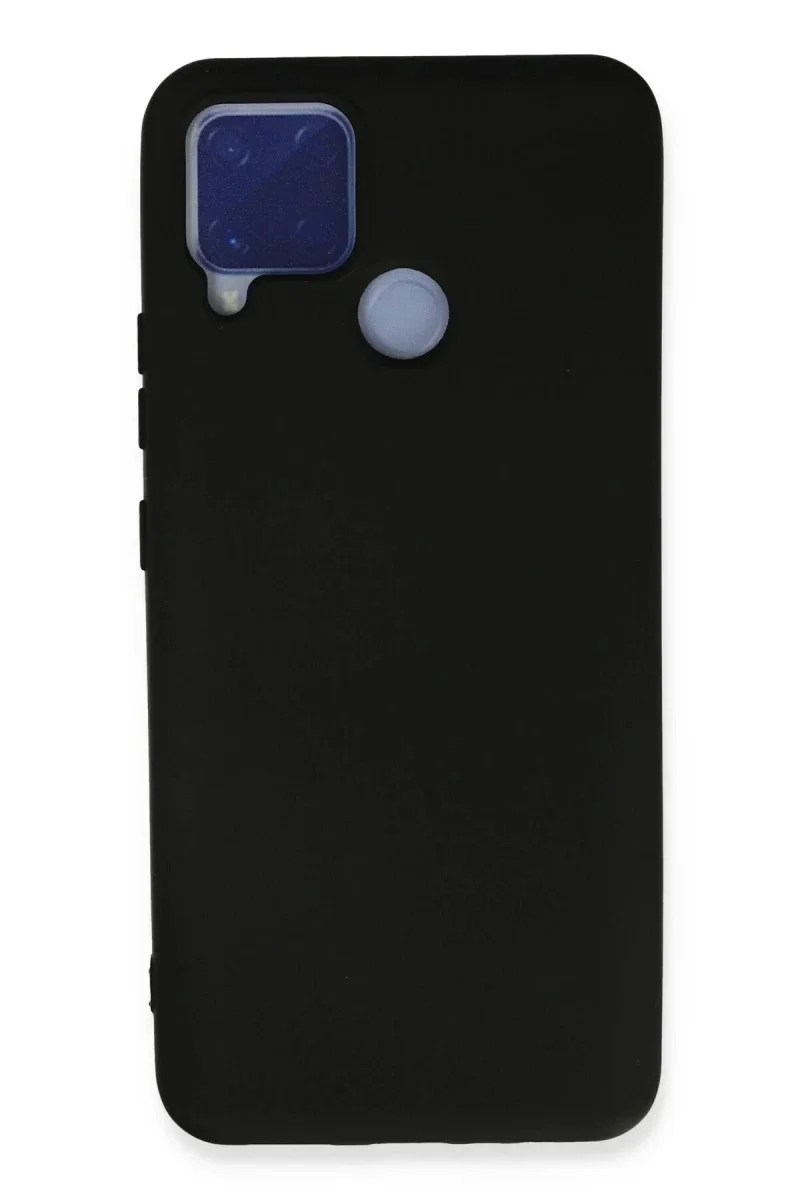Realme C15 Kılıf Nano içi Kadife Silikon - Siyah