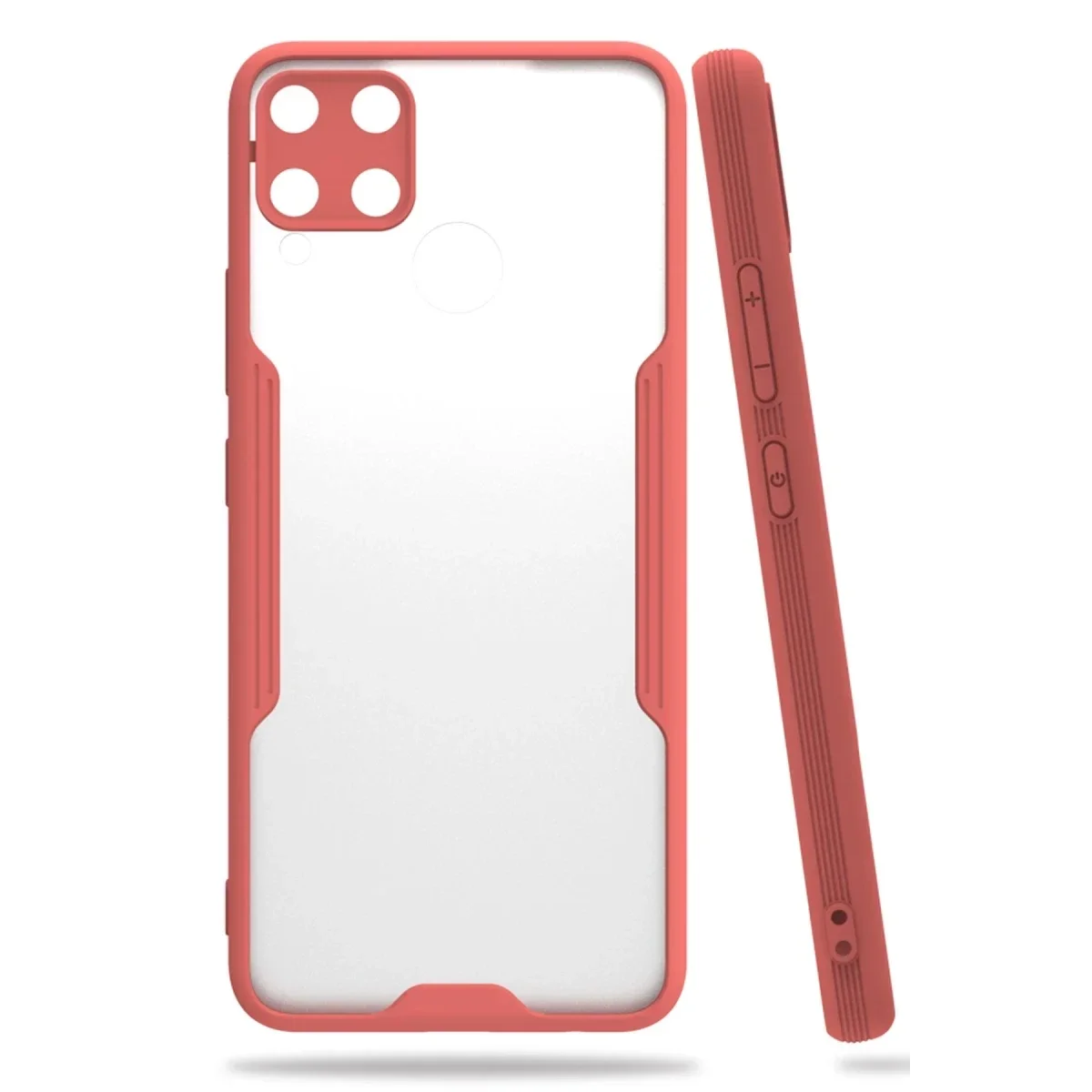 Realme C15 Kılıf Platin Silikon - Pembe Realme C15 Kılıf Platin Silikon - Pembe
