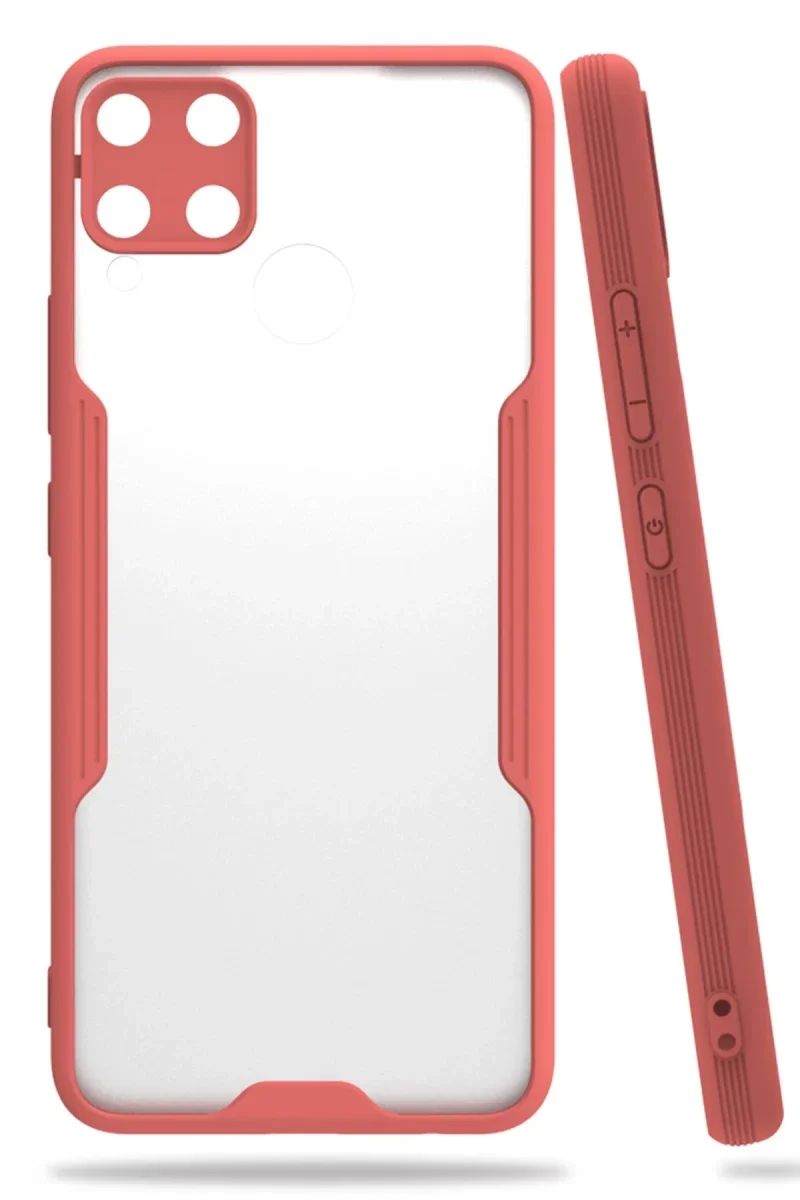 Realme C15 Kılıf Platin Silikon - Pembe Realme C15 Kılıf Platin Silikon - Pembe