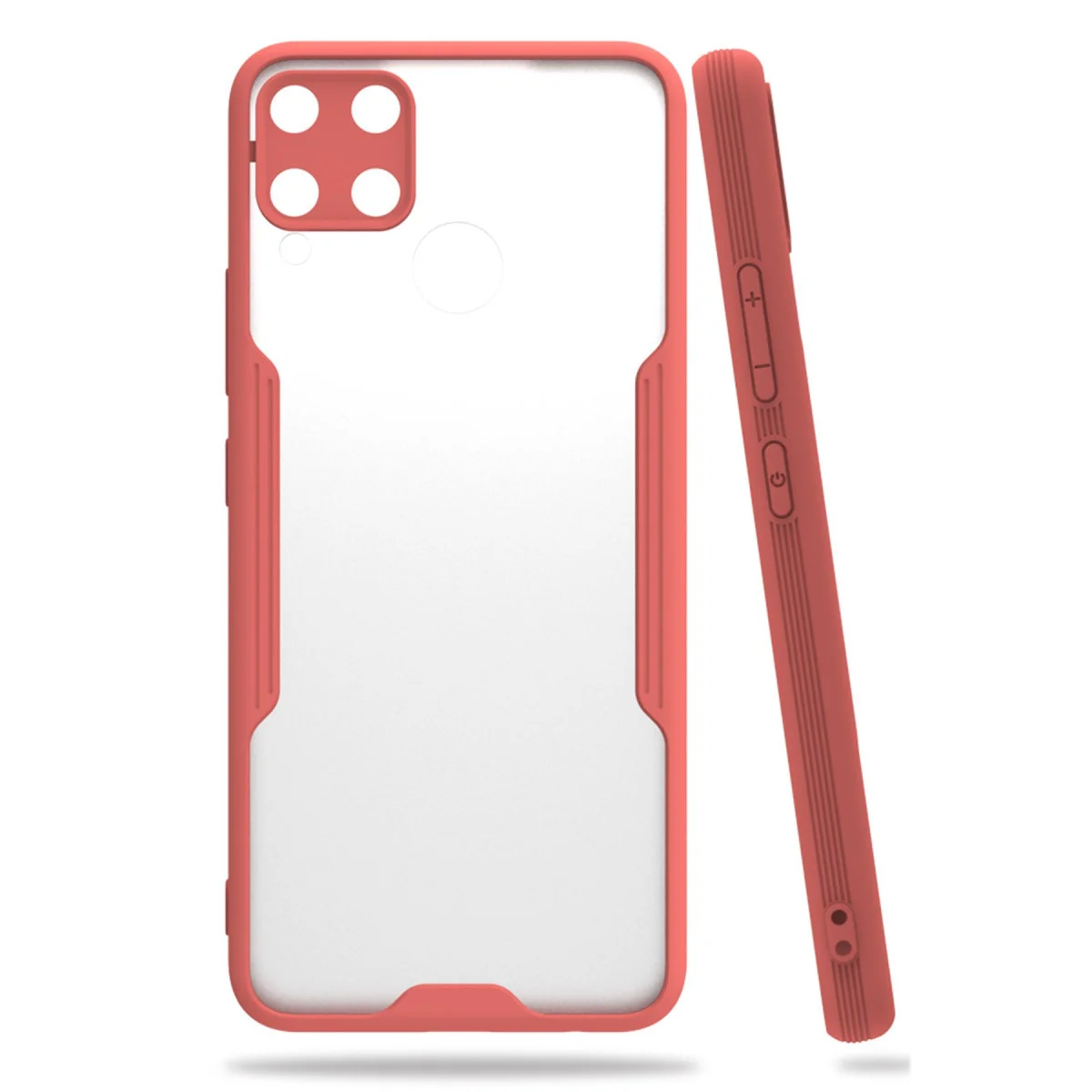 Realme C15 Kılıf Platin Silikon - Pembe | Darbe Korumalı TPU Kılıf