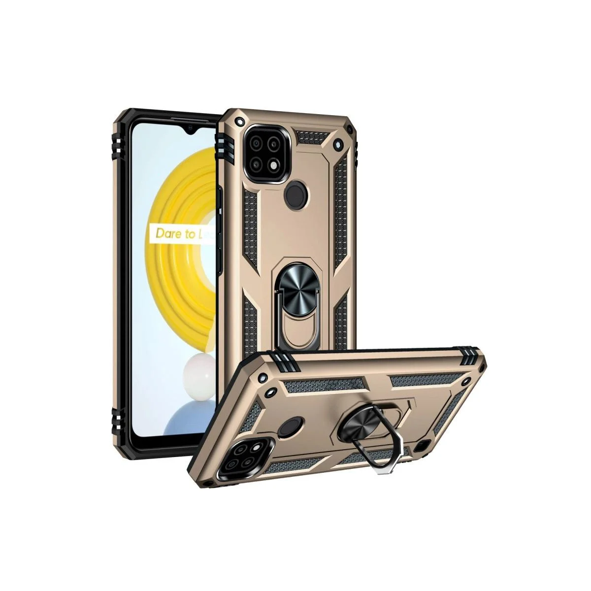 Realme C21 ile Uyumlu Sofya Yüzüklü Silikon Kılıf - Gold Fiyatı, Yorumları ve Özellikleri