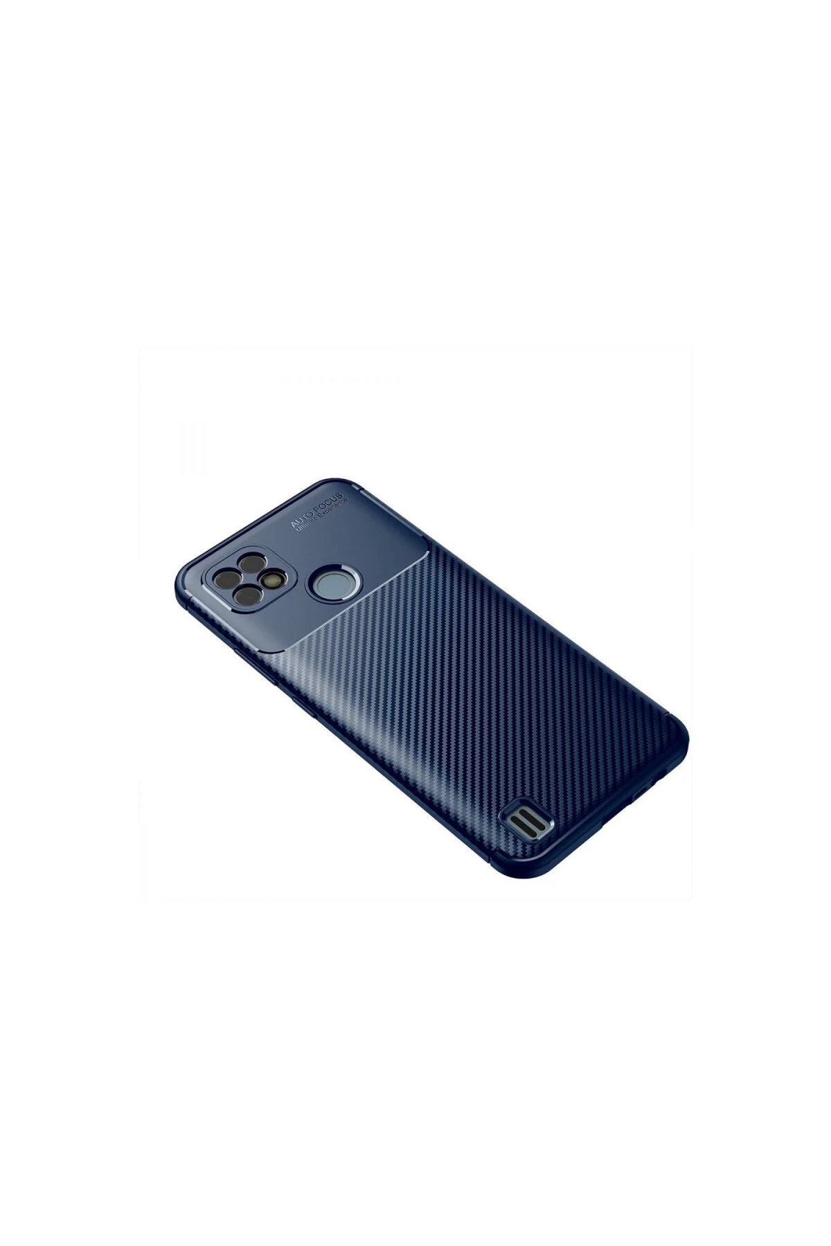 Realme C21 Kılıf Auto Focus Karbon Kapak - Lacivert - Görsel 2