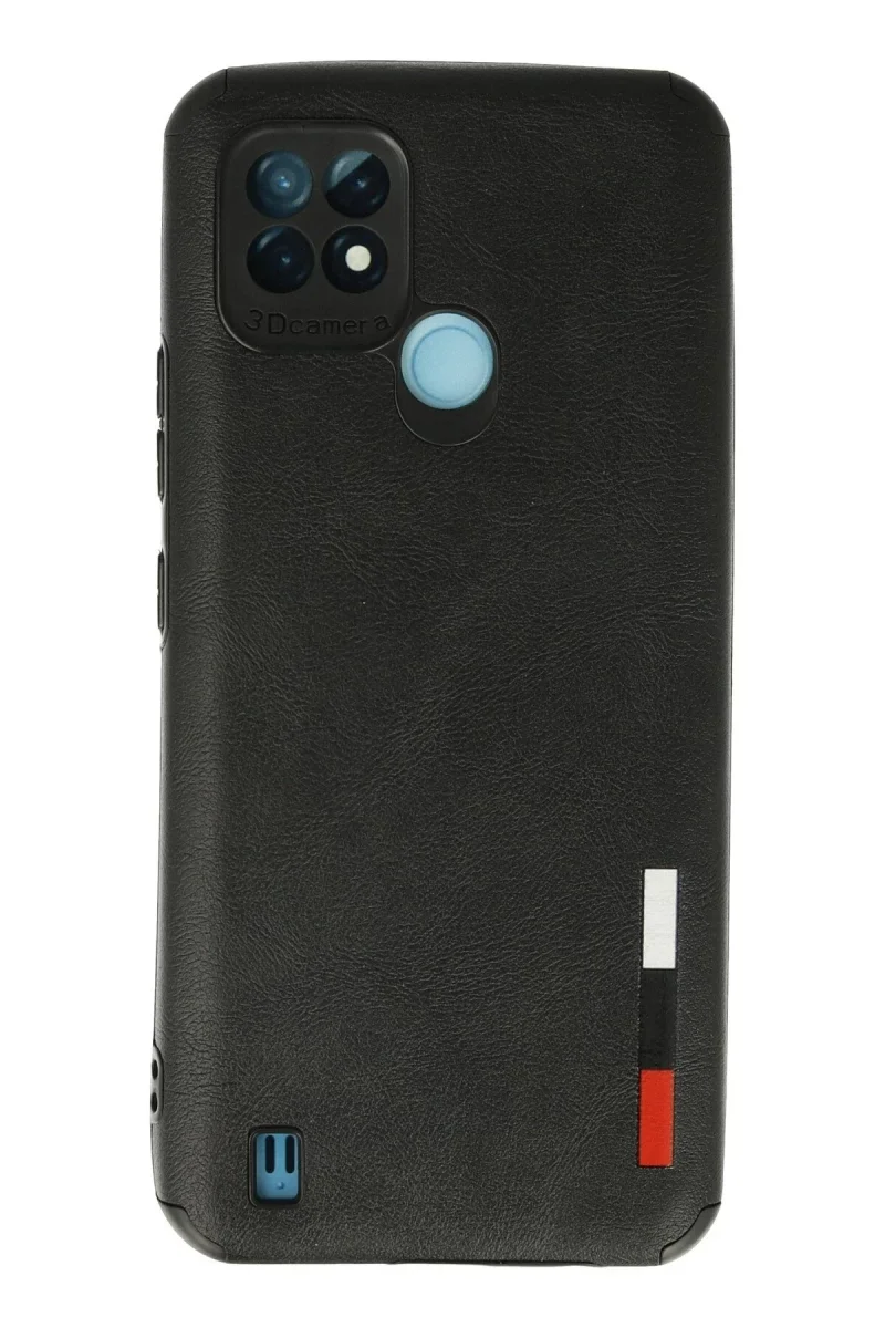 Realme C21 Kılıf Loop Deri Silikon - Siyah