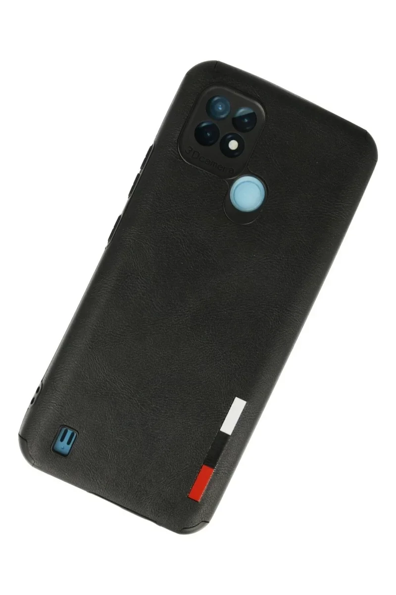Realme C21 Kılıf Loop Deri Silikon - Siyah
