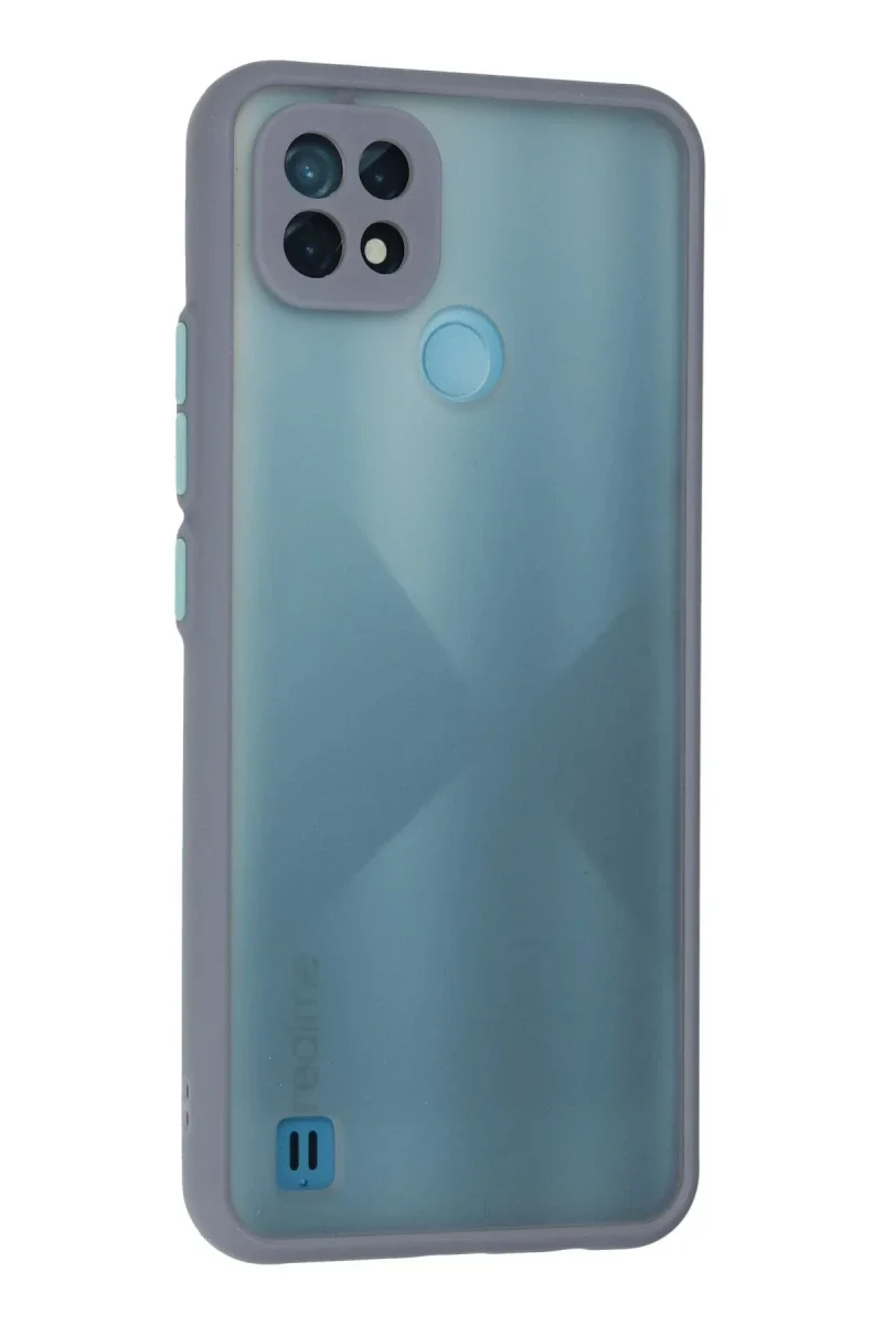 Realme C21 Kılıf Montreal Silikon Kapak - Gri Realme C21 Kılıf Montreal Silikon Kapak - Gri