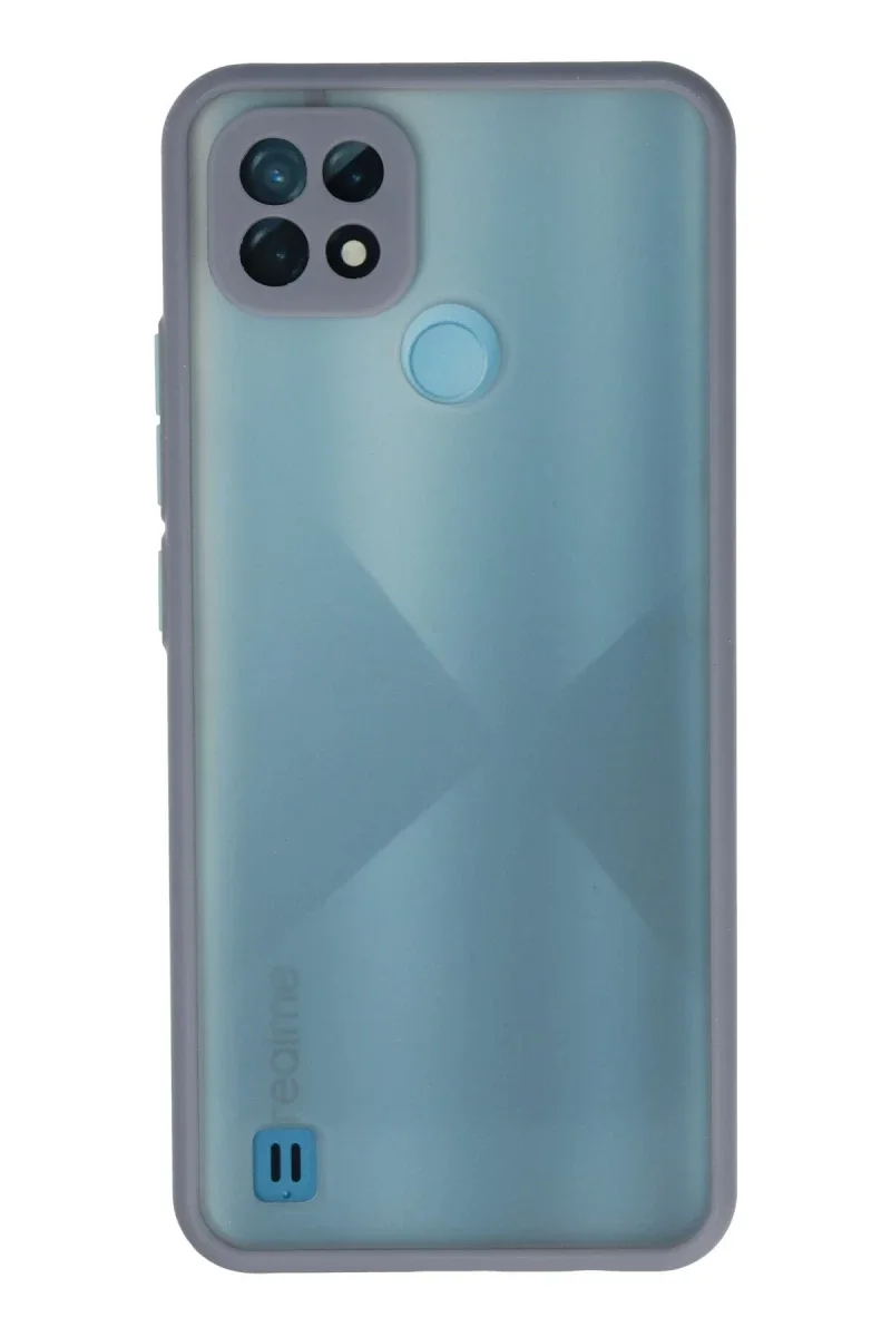Realme C21 Kılıf Montreal Silikon Kapak - Gri Realme C21 Kılıf Montreal Silikon Kapak - Gri