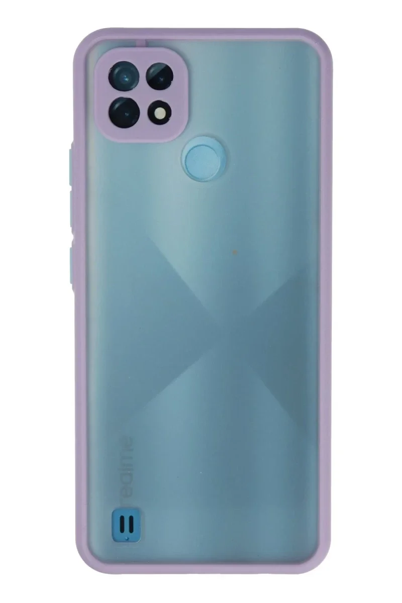 Realme C21 Kılıf Montreal Silikon Kapak - Mor Realme C21 Kılıf Montreal Silikon Kapak - Mor