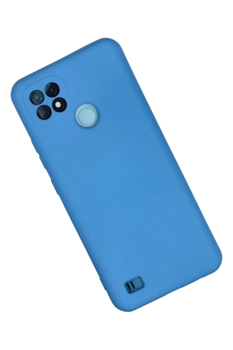 Realme C21 Kılıf Nano içi Kadife Silikon - Mavi Realme C21 Kılıf Nano içi Kadife Silikon - Mavi