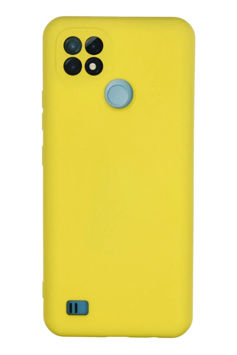 Realme C21 Kılıf Nano içi Kadife Silikon - Sarı Realme C21 Kılıf Nano içi Kadife Silikon - Sarı