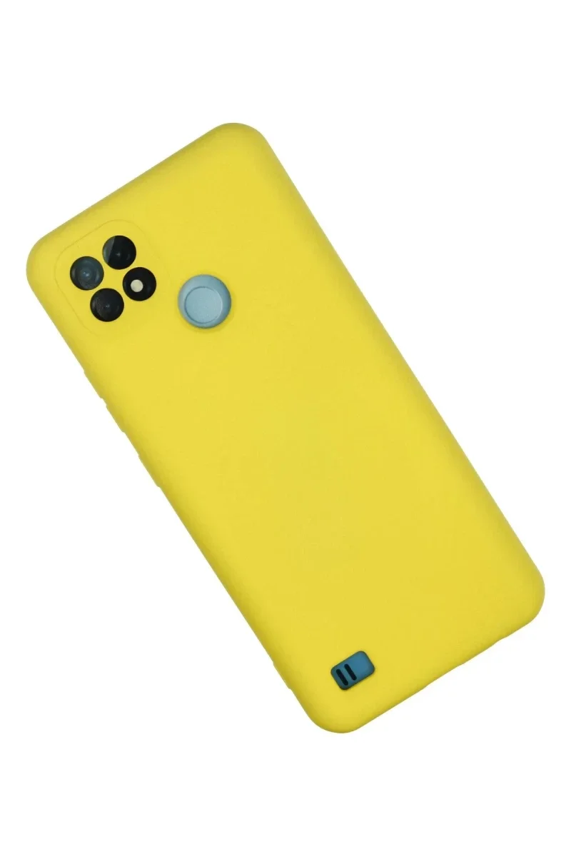 Realme C21 Kılıf Nano içi Kadife Silikon - Sarı Realme C21 Kılıf Nano içi Kadife Silikon - Sarı