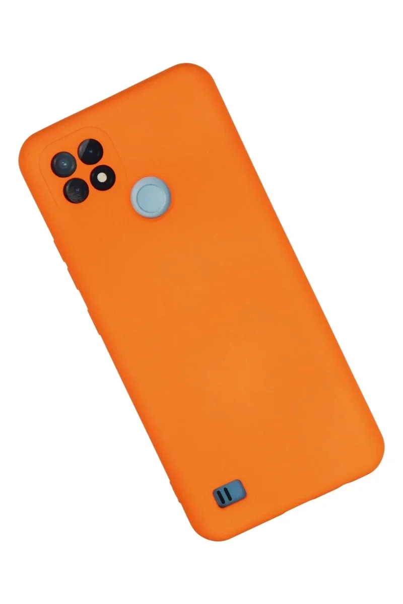Realme C21 Kılıf Nano içi Kadife Silikon - Turuncu