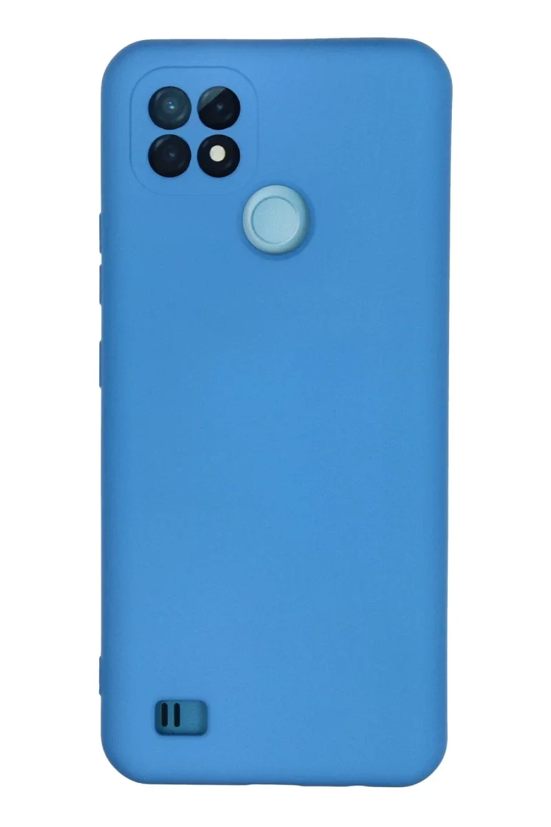 Realme C21 Kılıf Nano içi Kadife Silikon - Mavi Realme C21 Kılıf Nano içi Kadife Silikon - Mavi
