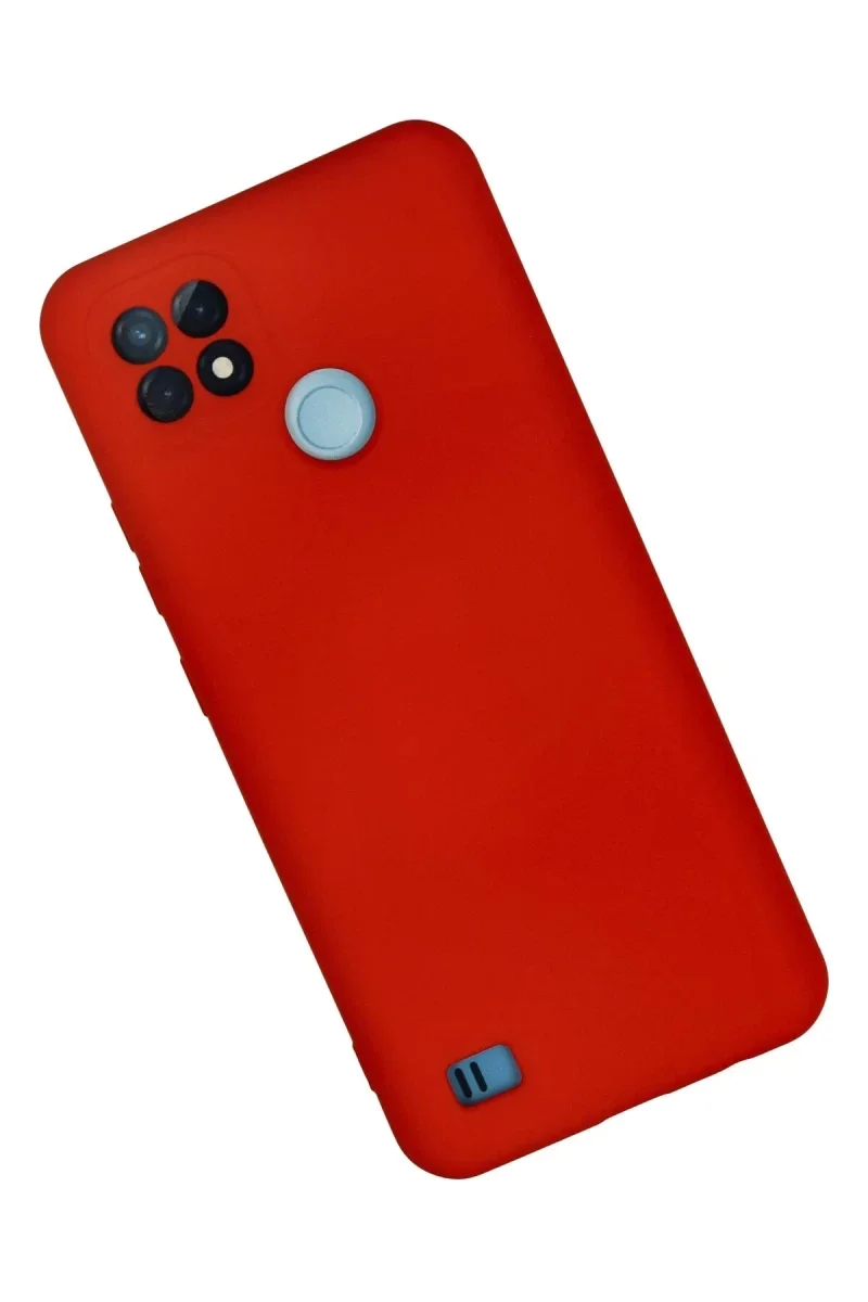 Realme C21 Kılıf Nano içi Kadife Silikon - Kırmızı