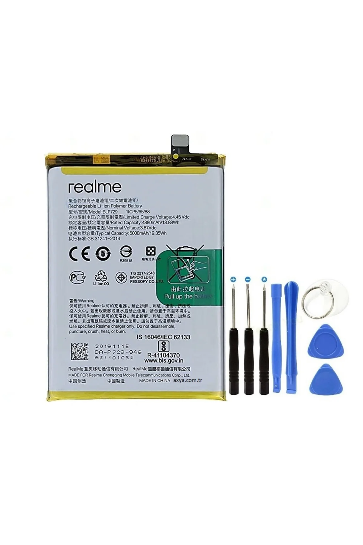 Realme C21 Pil Batarya BLP729 + Tamir Seti