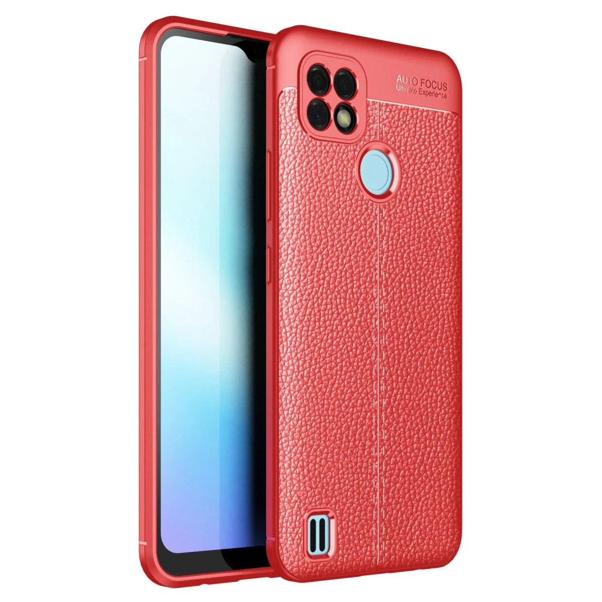 Realme C25 ile Uyumlu Auto Focus Kapak Kılıf - Kırmızı Deri Dokulu Darbe Korumalı Fiyatı, Yorumları ve Özellikleri