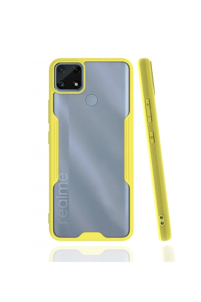 Realme C25 Kılıf Platin Silikon - Sarı Realme C25 Kılıf Platin Silikon - Sarı