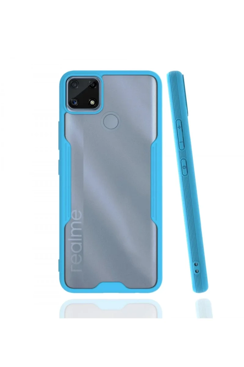 Realme C25 Kılıf Platin Silikon - Mavi Realme C25 Kılıf Platin Silikon - Mavi