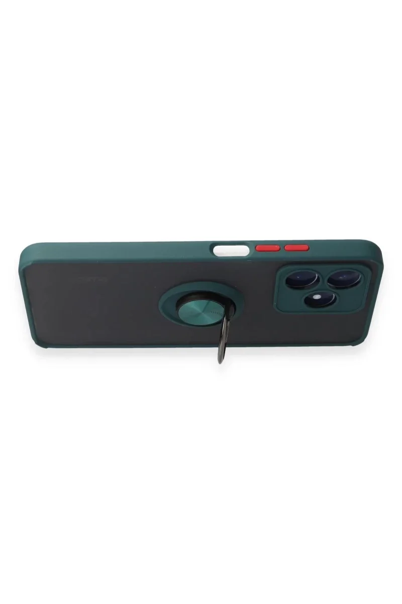Realme C53 Kılıf Montreal Yüzüklü Silikon Kapak - Yeşil