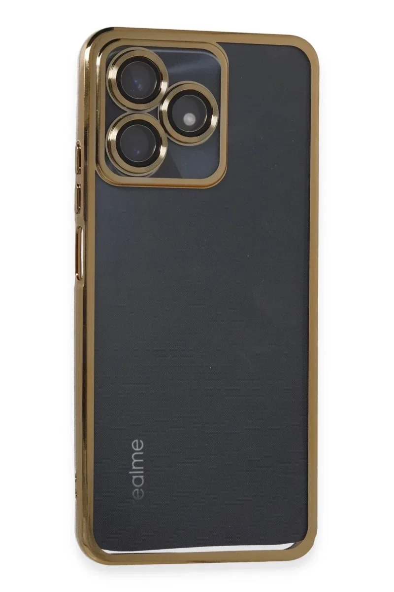 Realme C53 Kılıf Razer Lensli Silikon - Gold
