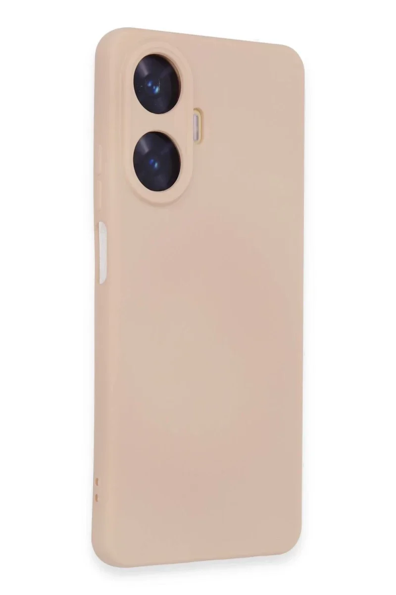 Realme C55 Kılıf Nano içi Kadife Silikon - Pudra